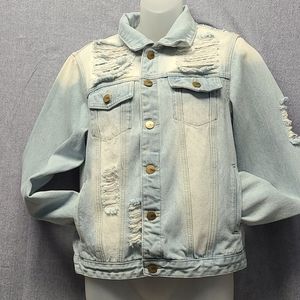 Mono B. Distressed Denim Jacket Size Medium GUC